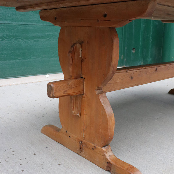 Swedish Pine Wide Plank Trestle Dining Table