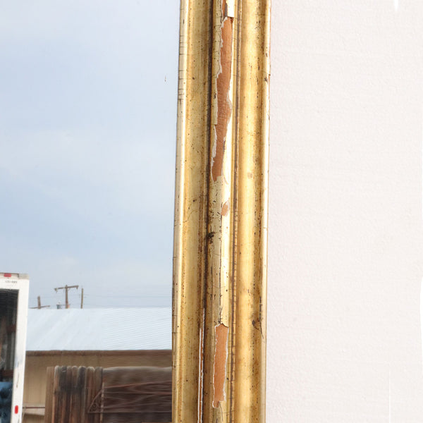 Very Tall Victorian Rococo Revival Gilt and Painted Pier Mirror