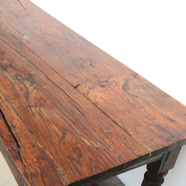 Long English Oak Refectory Dining Table