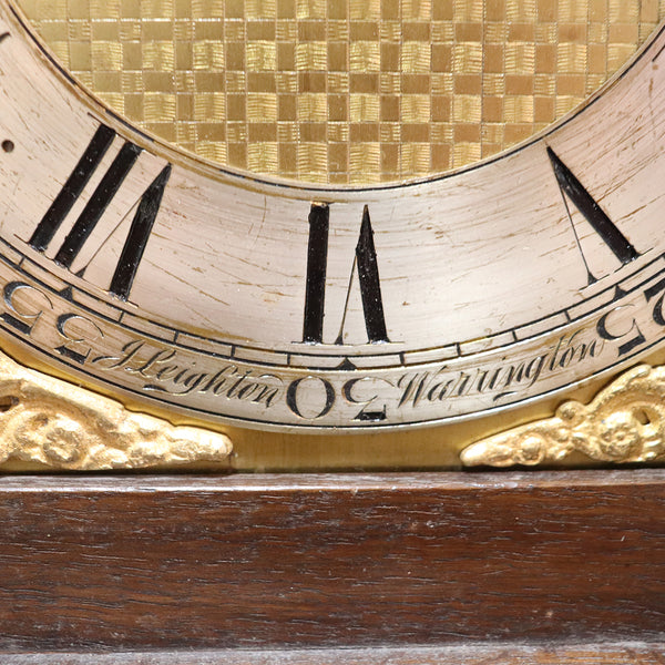 Small English George II Inlaid Oak Cottage Longcase Clock