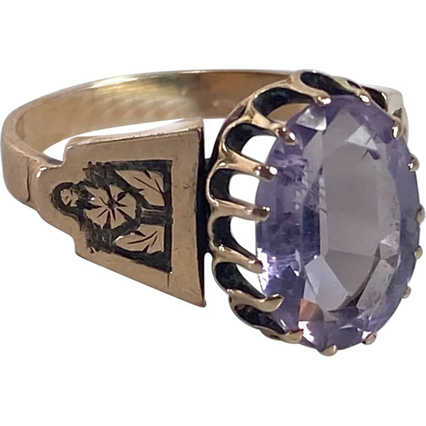 Victorian 14 Karat Yellow Gold and Amethyst Lady's Ring