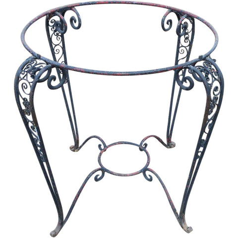 Argentine Painted Wrought Iron Round Garden Patio Table Base