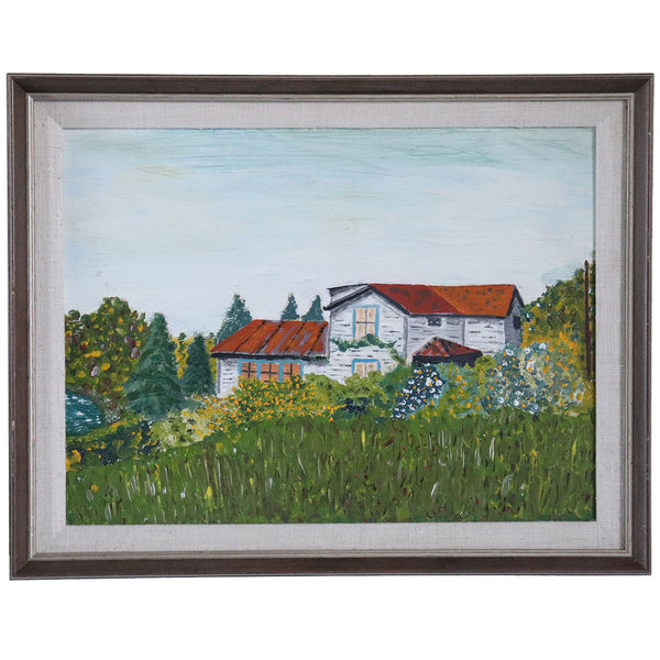 American Painting, Summer Rural Landscape with House