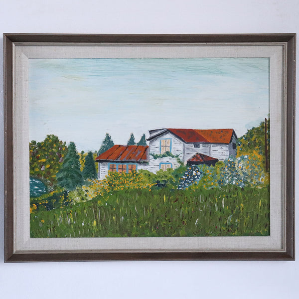 American Painting, Summer Rural Landscape with House