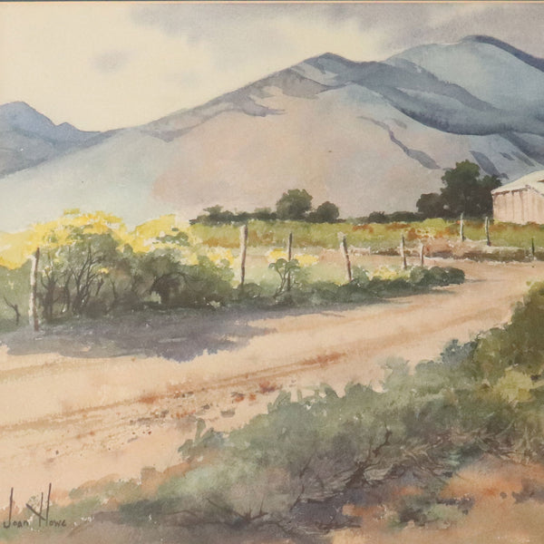 JOAN HOWE Watercolor on Paper, Desert Mountain Landscape