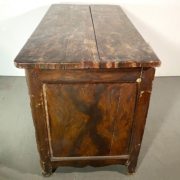 French Louis XV Period Grain Painted Oak Commode