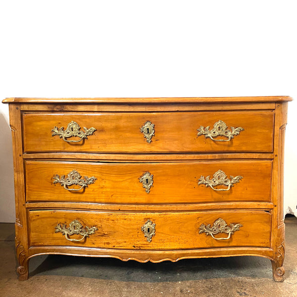 French Louis XV Pale Cherrywood Commode Chest of Drawers