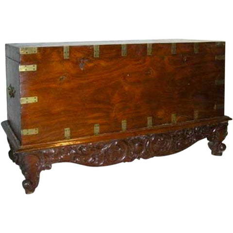 Anglo Indian Solid Mahogany Blanket Chest on Stand