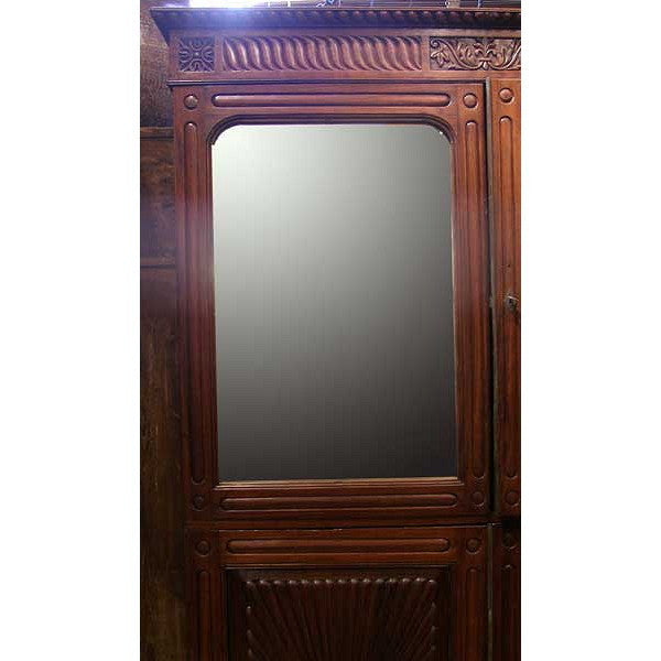 Indo-Portuguese Rosewood Mirrored Linen Press Cabinet