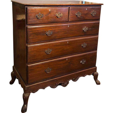 Indo-Portuguese Mahogany Chest of Drawers on Stand