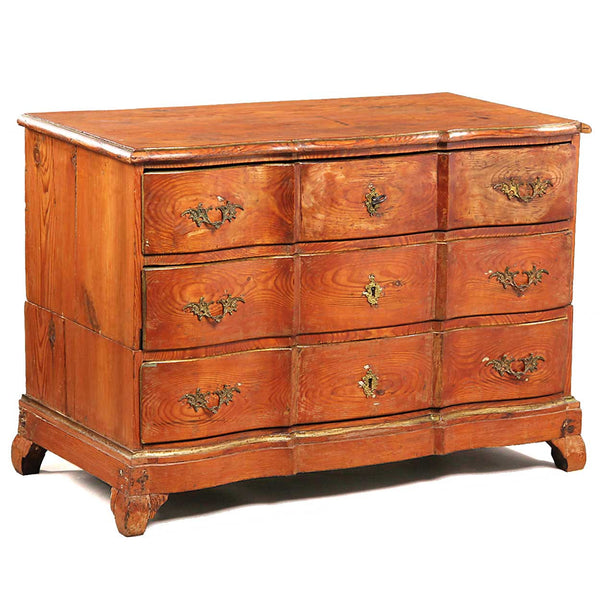 Swedish Pine 3-Drawer Chest of Drawers on Stand