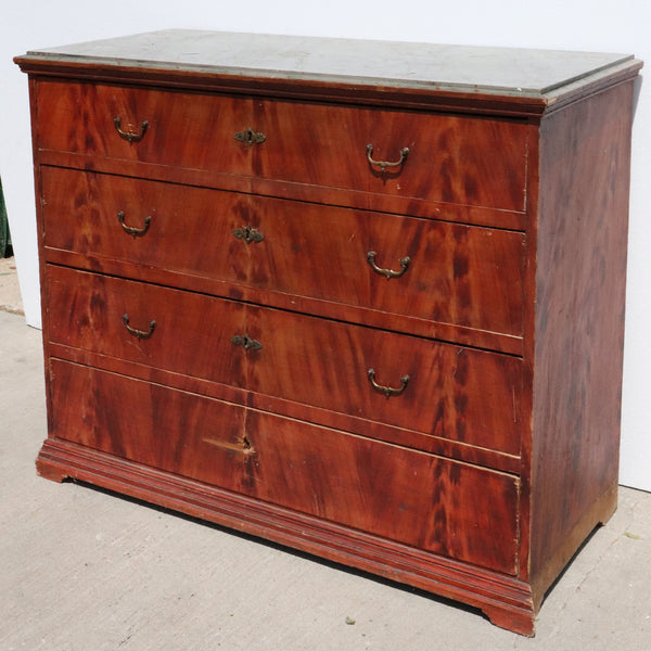 Swedish Allmoge Faux Grain Painted Pine Four-Drawer Chest of Drawers