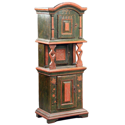 Danish Painted Oak Tobacco Side Cabinet