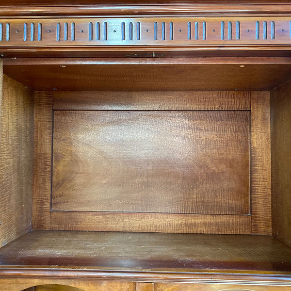 Danish Otto Meyer Jugendstil Mahogany and Beveled Glass Narrow Step-back Cabinet