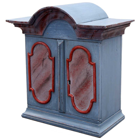 Small Swedish Baroque Painted Pine Hanging Cupboard