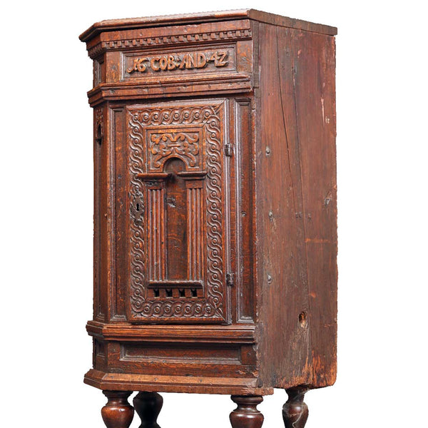 Swedish Baroque Wedding Oak Corner Cabinet