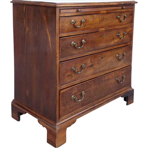 English George III Walnut Veneer Bachelor's Chest of Drawers