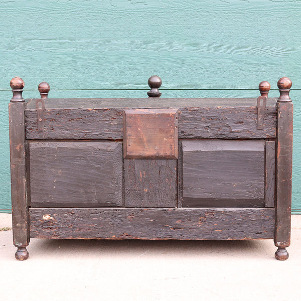 French Provincial Dark Walnut Hanging Bread Cupboard (Panetiere)