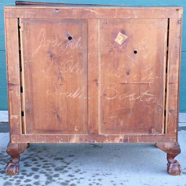 American Massachusetts Chippendale Figured Mahogany Oxbow Drop Front Desk