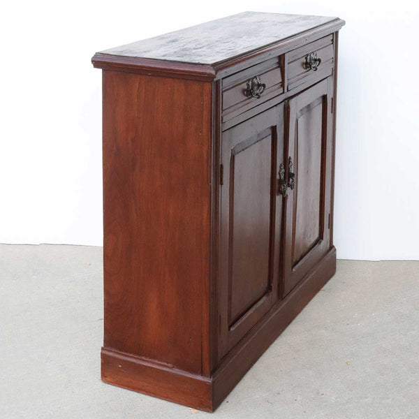 English Art Nouveau Pine Two-Door Side Cabinet / Sideboard