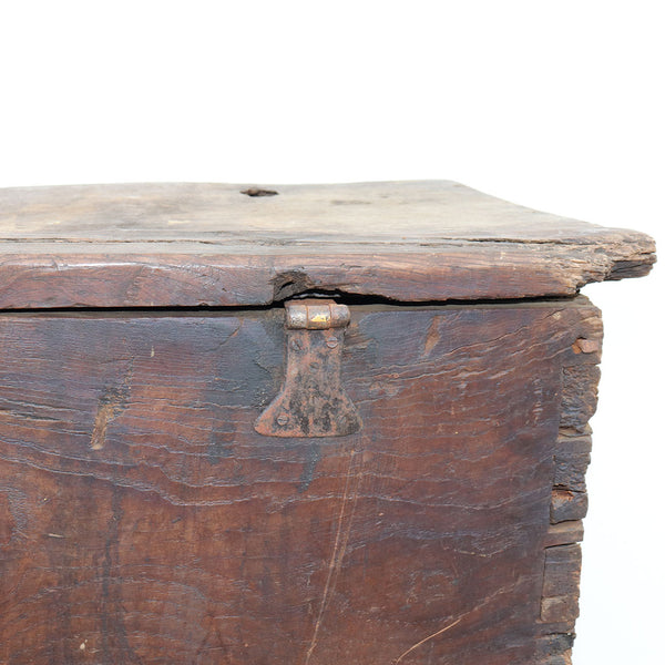 Continental Gothic Style Elm and Chestnut Carved Blanket Chest