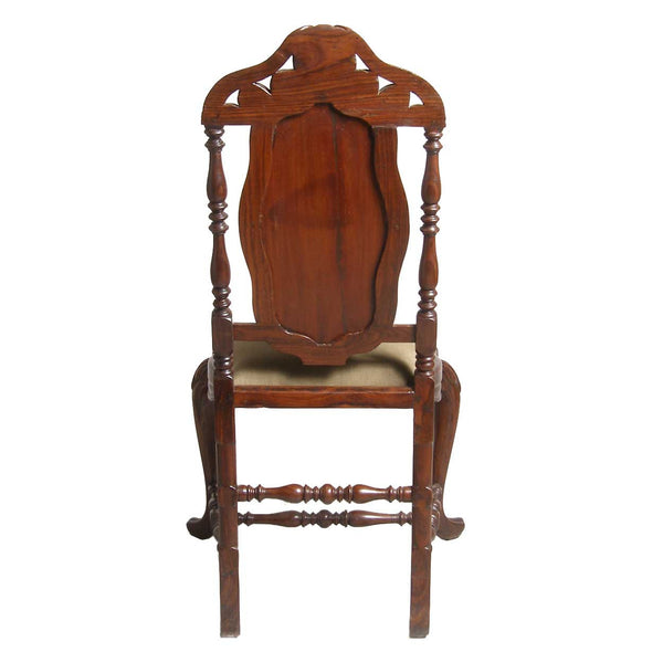 Indo-Portuguese Rosewood Upholstered Side Chair