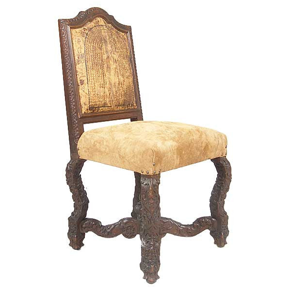 Danish Leather and Upholstered Side Chair