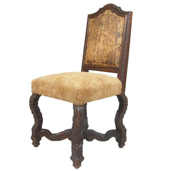 Danish Leather and Upholstered Side Chair