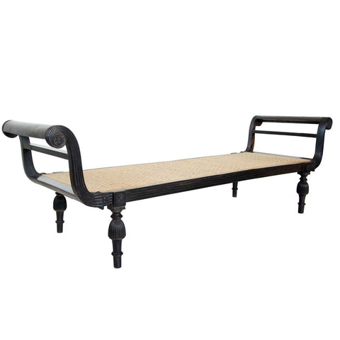 Anglo Indian Empire Period Ebony Caned Daybed