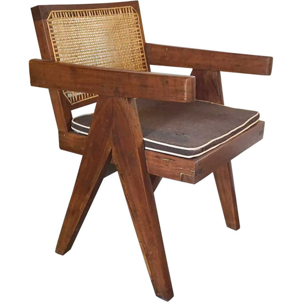 Vintage PIERRE JEANNERET Teak Conference Chair from Chandigarh, India