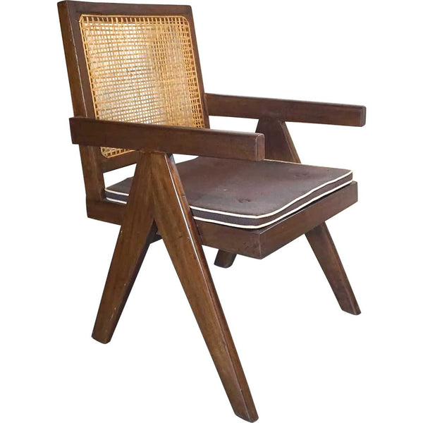 Vintage PIERRE JEANNERET Solid Teak Conference Chair from Chandigarh, India