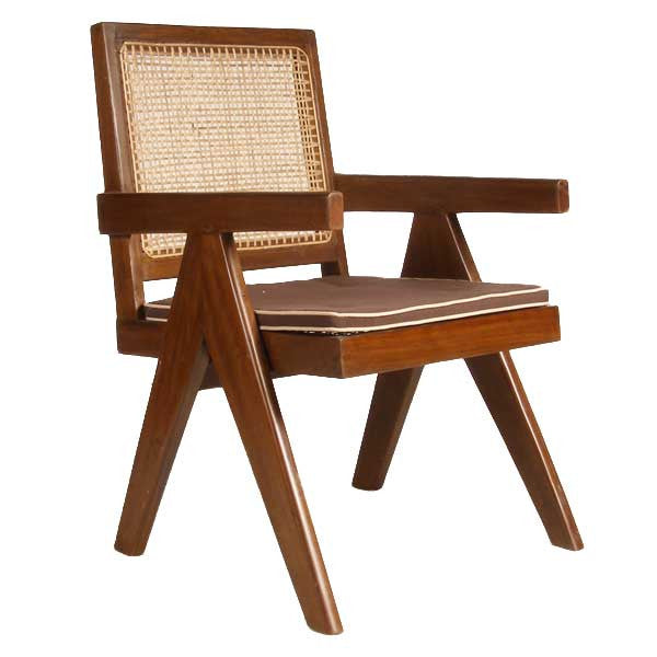 Vintage PIERRE JEANNERET Solid Teak Conference Chair from Chandigarh, India