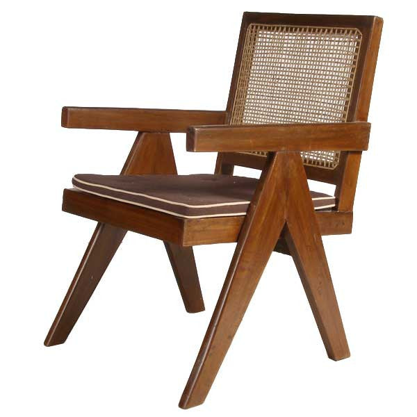 Vintage PIERRE JEANNERET Solid Teak Conference Chair from Chandigarh, India