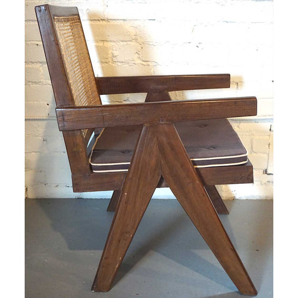 Vintage PIERRE JEANNERET Solid Teak Conference Chair from Chandigarh, India