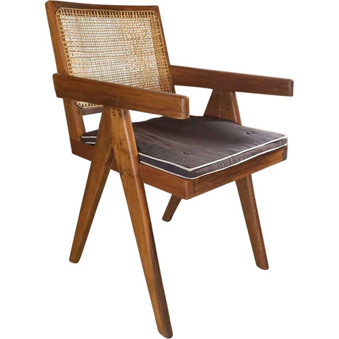 Vintage PIERRE JEANNERET Teak Conference Chair from Chandigarh, India