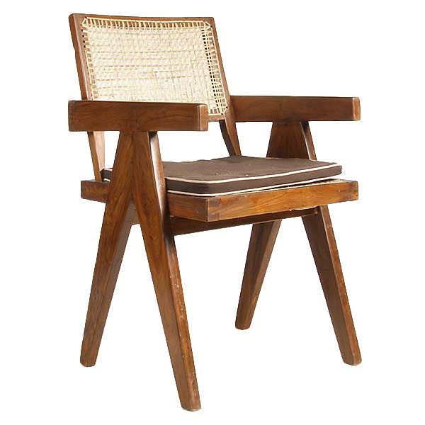 Assembled Set of Two Vintage PIERRE JEANNERET Teak Conference Chairs from Chandigarh, India