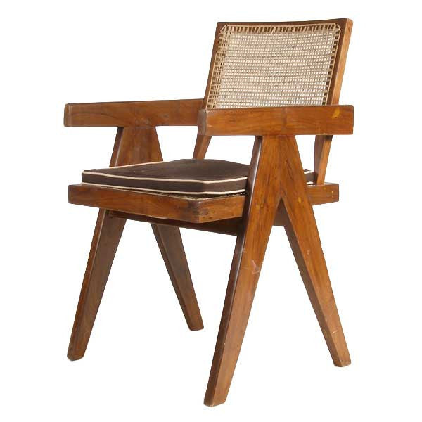 Assembled Set of Two Vintage PIERRE JEANNERET Teak Conference Chairs from Chandigarh, India