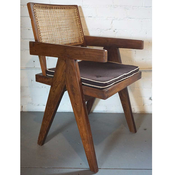 Assembled Set of Two Vintage PIERRE JEANNERET Teak Conference Chairs from Chandigarh, India