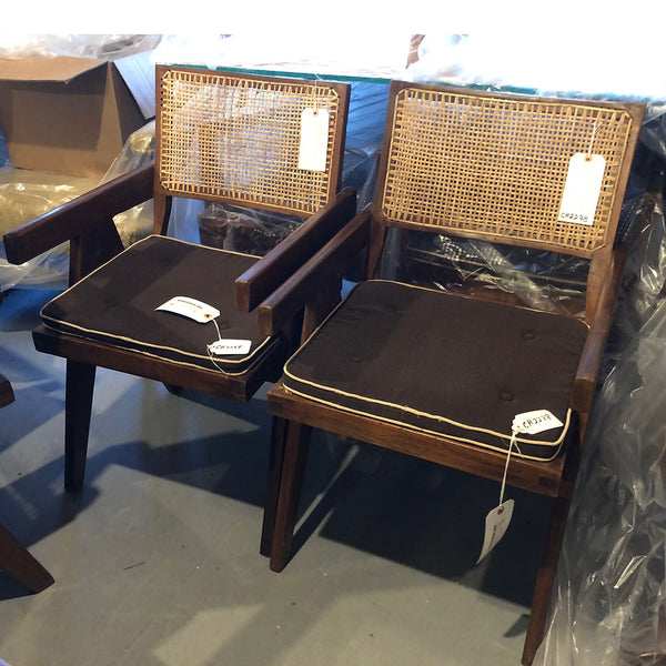 Assembled Set of Two Vintage PIERRE JEANNERET Teak Conference Chairs from Chandigarh, India