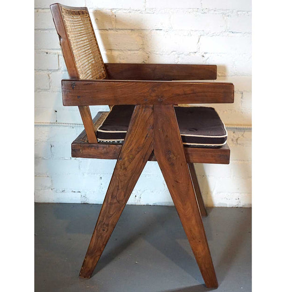 Assembled Set of Two Vintage PIERRE JEANNERET Teak Conference Chairs from Chandigarh, India