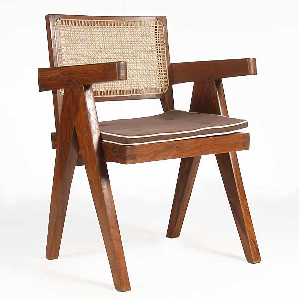 Assembled Set of Two PIERRE JEANNERET Teak Conference Chairs from Chandigarh, India