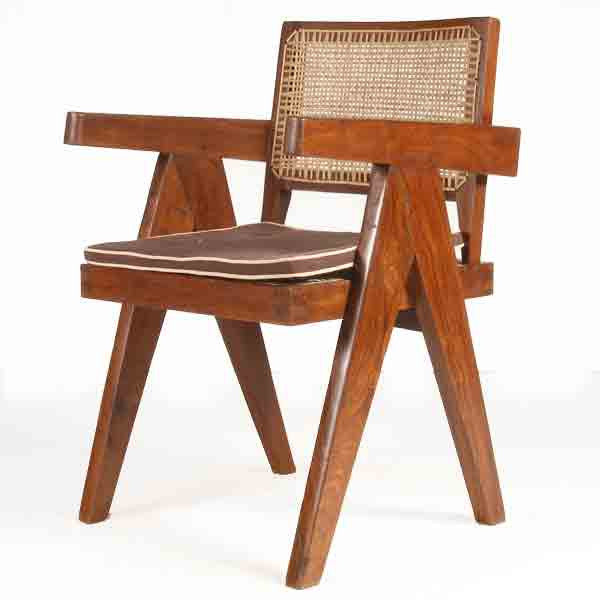 Assembled Set of Two PIERRE JEANNERET Teak Conference Chairs from Chandigarh, India