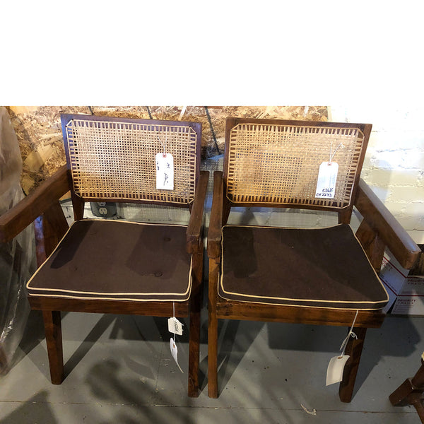 Assembled Set of Two PIERRE JEANNERET Teak Conference Chairs from Chandigarh, India