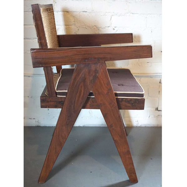 Assembled Set of Two PIERRE JEANNERET Teak Conference Chairs from Chandigarh, India