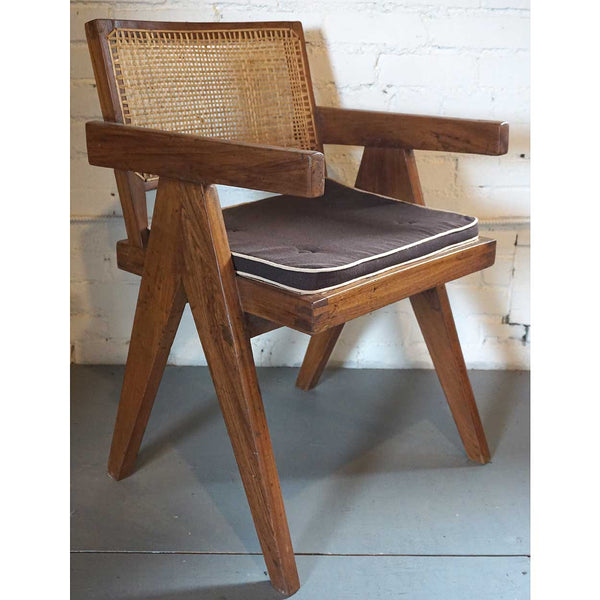 Assembled Set of Two Vintage PIERRE JEANNERET Teak Conference Chairs from Chandigarh, India