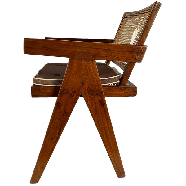 Vintage PIERRE JEANNERET Teak Conference Chair from Chandigarh, India