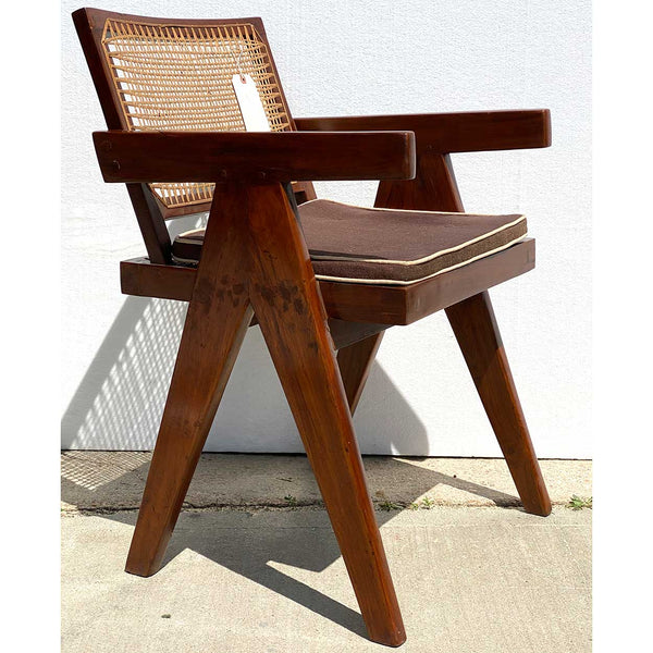 Vintage PIERRE JEANNERET Teak Conference Chair from Chandigarh, India