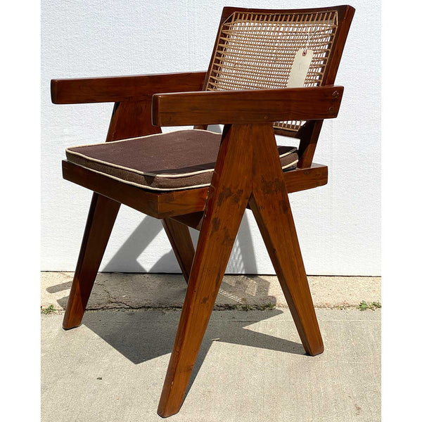 Vintage PIERRE JEANNERET Teak Conference Chair from Chandigarh, India