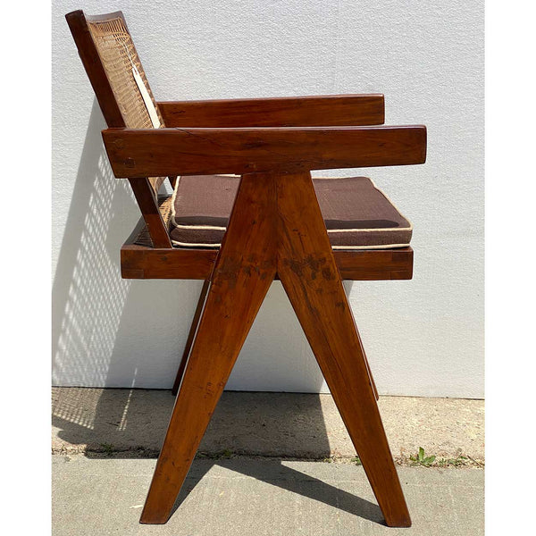 Vintage PIERRE JEANNERET Teak Conference Chair from Chandigarh, India