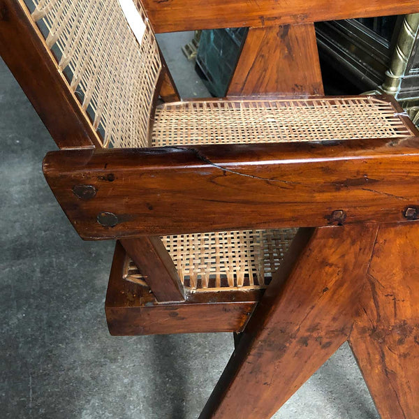 Vintage PIERRE JEANNERET Teak Conference Chair from Chandigarh, India